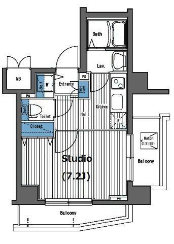 ガラ・グランディ西新宿(1K/4階)の間取り写真