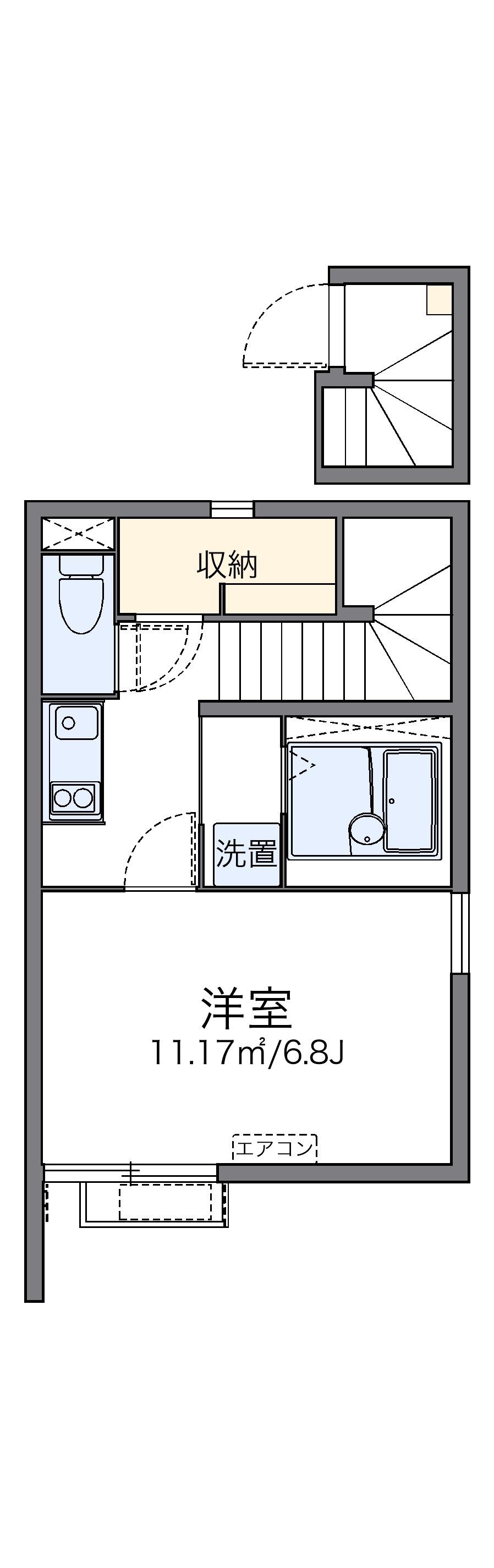 レオネクストルミエール西台Ⅱ(1K/2階)の間取り写真