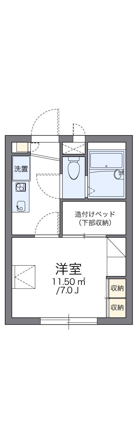 レオパレス城山(1K/1階)の間取り写真