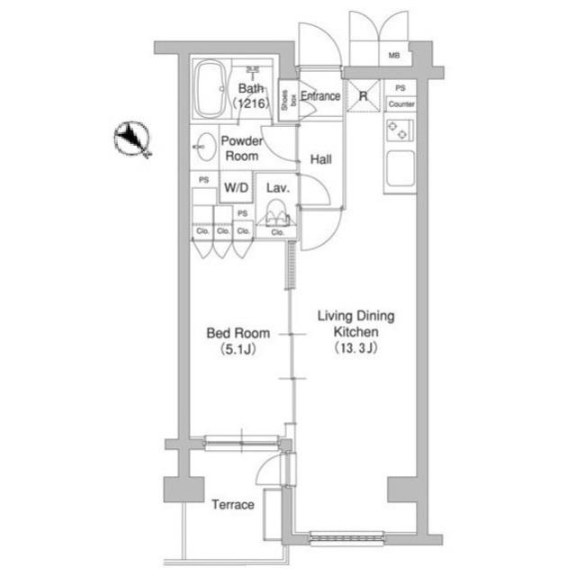 コンフォリア原宿(1LDK/1階)の間取り写真