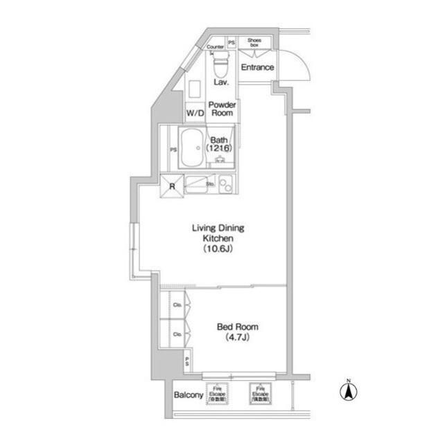 コンフォリア西新宿(1LDK/6階)の間取り写真
