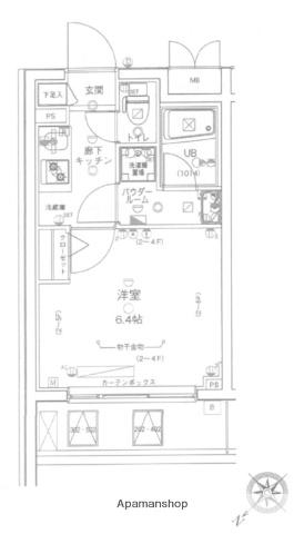 ジェノヴィア渋谷本町グリーンヴェール(1K/4階)の間取り写真
