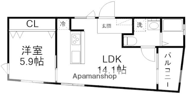 ロシェ沼袋(1LDK/3階)の間取り写真