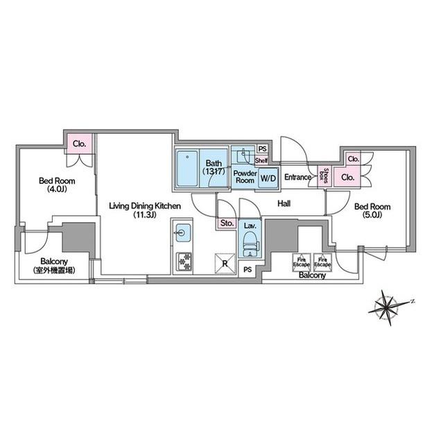 コンフォリア東新宿ステーションフロント(2LDK/4階)の間取り写真
