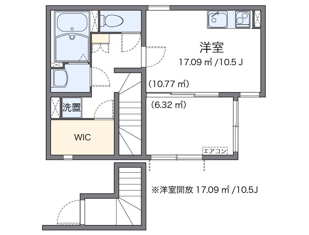 クレイノ花水木(ワンルーム/2階)の間取り写真