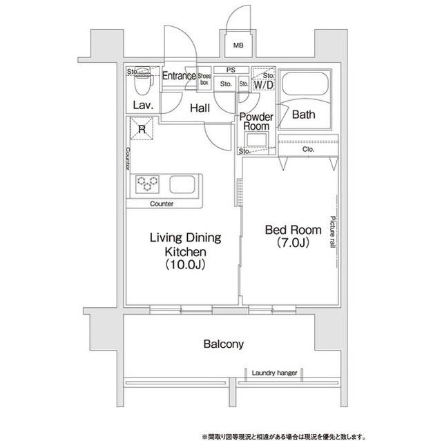 コンフォリア新宿(1LDK/10階)の間取り写真