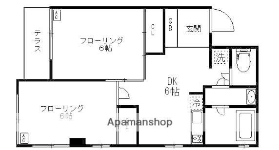 サニークレスト(2DK/1階)の間取り写真