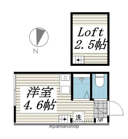 グラード氷川台 Ⅱ(ワンルーム/2階)の間取り写真