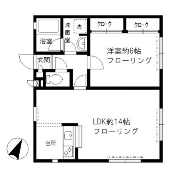 アトリオ新大塚(1LDK/2階)の間取り写真