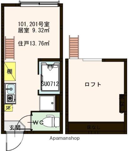 フェリス・ソレイユ壱番館(ワンルーム/1階)の間取り写真