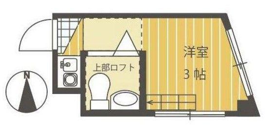 AQUAレジデンス中井(ワンルーム/2階)の間取り写真