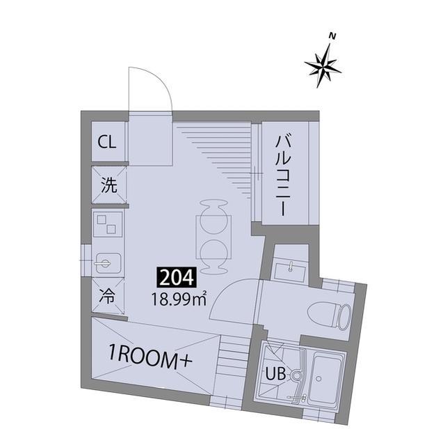 パティオ梅ヶ丘W(ワンルーム/2階)の間取り写真