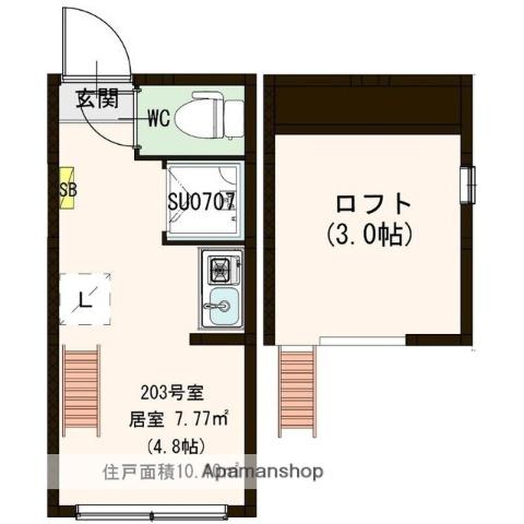 PARTIRE NAKANO(ワンルーム/2階)の間取り写真