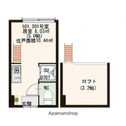 リヴィエール高田馬場(ワンルーム/1階)の間取り写真