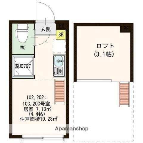 グラン・クリュ笹塚(ワンルーム/1階)の間取り写真