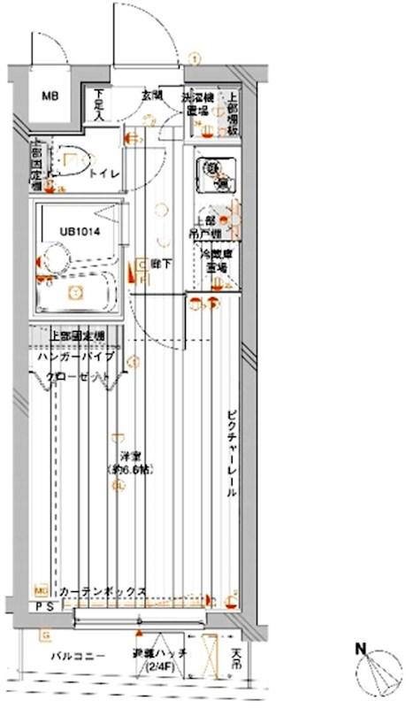 メインステージ赤塚(1K/1階)の間取り写真