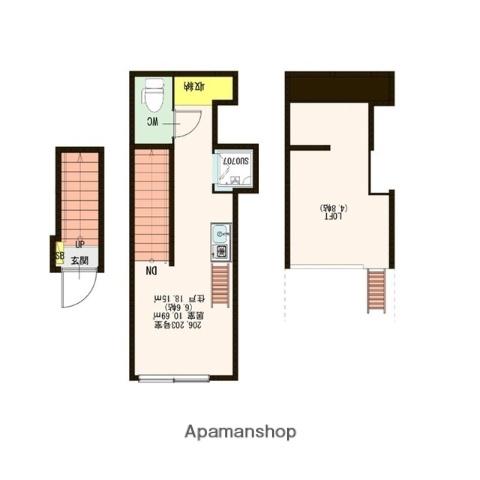STAGE北新宿2(ワンルーム/1階)の間取り写真