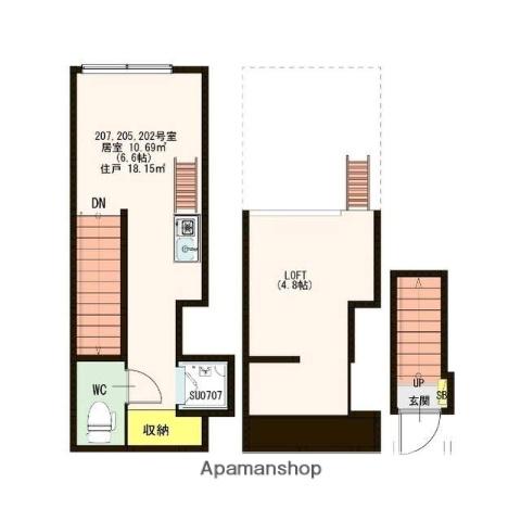 STAGE北新宿2(ワンルーム/2階)の間取り写真