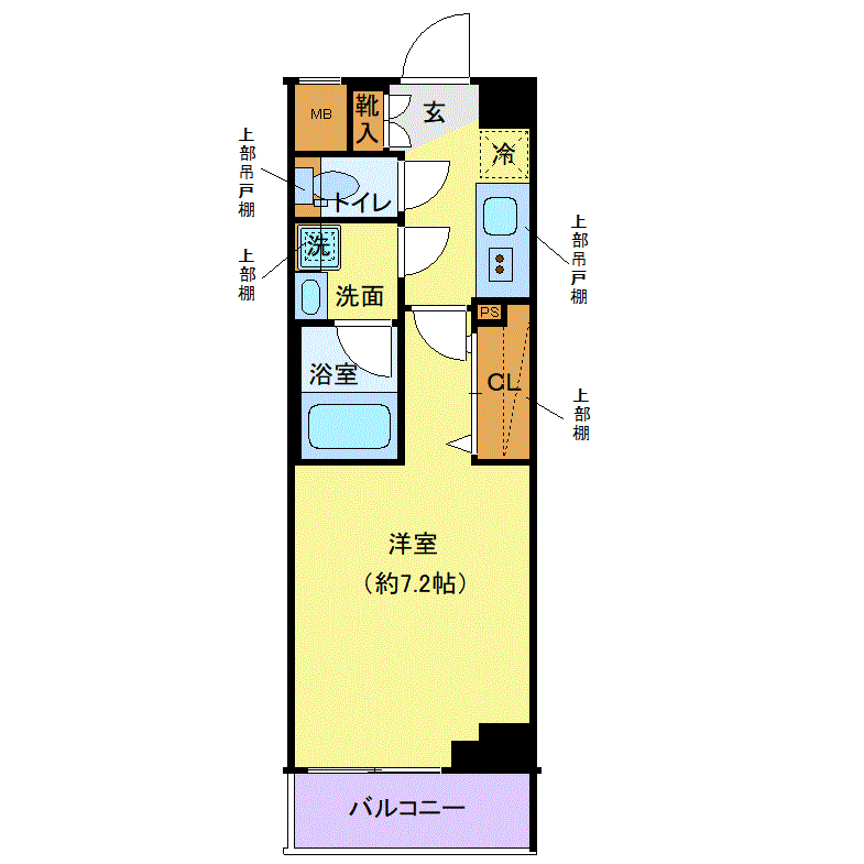クレヴィスタ練馬桜台Ⅱ(1K/4階)の間取り写真