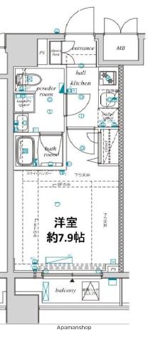 ベルシード新宿中落合(1K/5階)の間取り写真