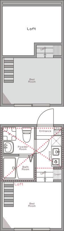ハーモニーテラス富士見台(ワンルーム/1階)の間取り写真
