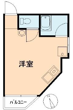 峰マンション(ワンルーム/3階)の間取り写真