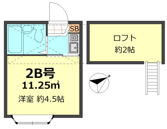 テラス・アルテ・ノイエ(1K/2階)の間取り写真