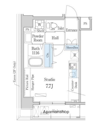 デュオフラッツ東中野(ワンルーム/3階)の間取り写真