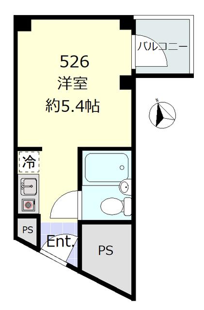 ソフトタウン青山(ワンルーム/5階)の間取り写真