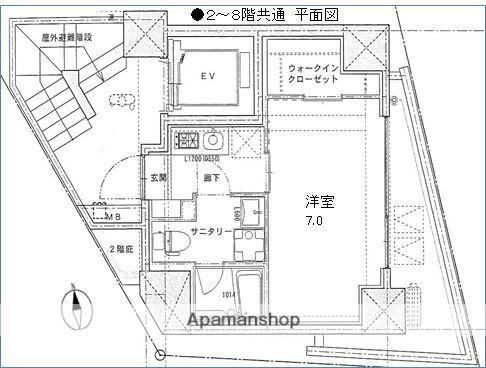外苑キリンビル(1K/3階)の間取り写真