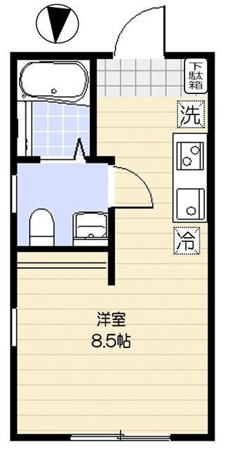 レオリオ(ワンルーム/1階)の間取り写真