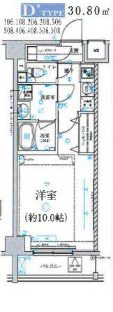 ベルシード氷川台(1K/1階)の間取り写真