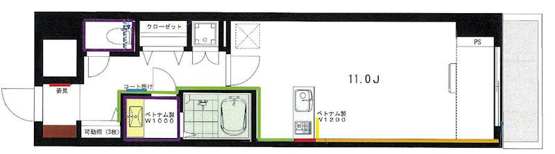 レジディア目白(1K/7階)の間取り写真