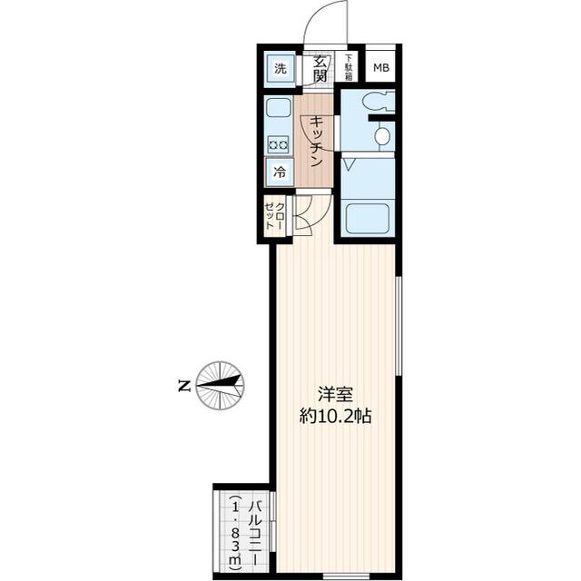BEVERLY HOMES 赤塚公園Ⅱ(1K/5階)の間取り写真