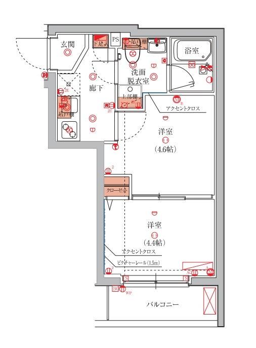 ハーモニーレジデンス池袋ウエスト(2K/3階)の間取り写真