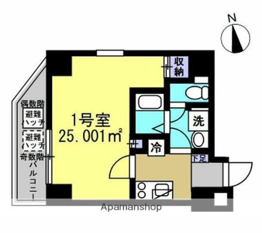 プラトリエ北新宿(1K/9階)の間取り写真