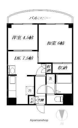 サンローゼ津田3(2DK/3階)の間取り写真