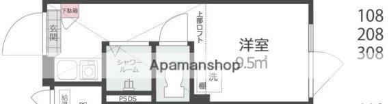 ノースヒル新宿イースト(ワンルーム/3階)の間取り写真