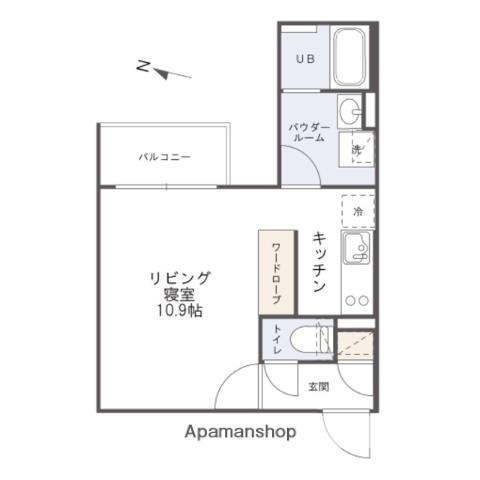 PASEO代々木(ワンルーム/2階)の間取り写真
