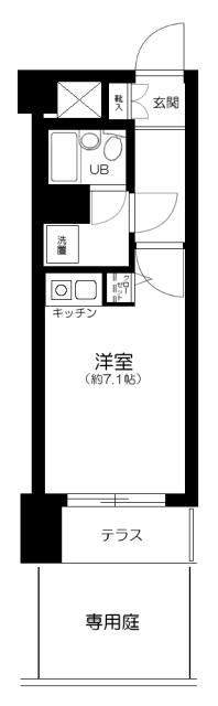 ライオンズマンション浮間舟渡(ワンルーム/1階)の間取り写真