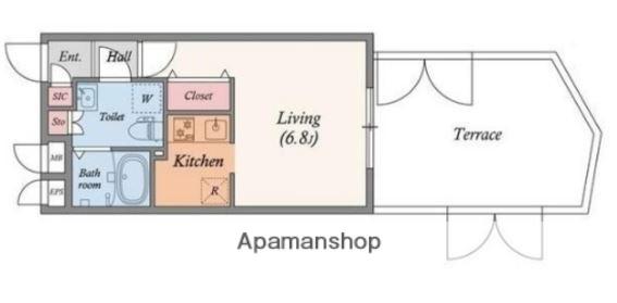 QUADOR中野(ワンルーム/4階)の間取り写真