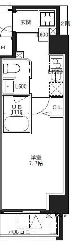S-RESIDENCE 池袋NORTE(1K/2階)の間取り写真