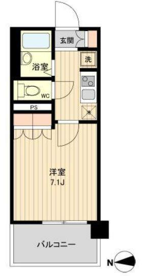 ラクアスレジデンス東新宿(1K/10階)の間取り写真