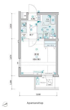 ジェノヴィア桜上水スカイガーデン(1K/2階)の間取り写真