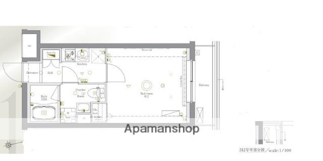 アゼスト新桜台(1K/3階)の間取り写真
