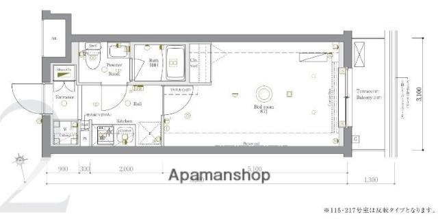 アゼスト新桜台(1K/1階)の間取り写真