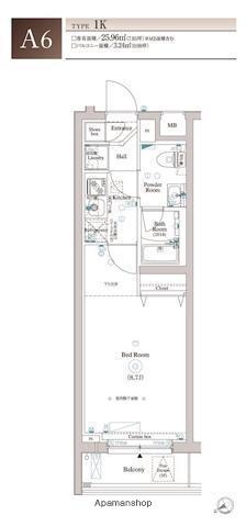 ARKMARK東中野(1K/3階)の間取り写真