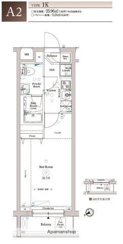 ARKMARK東中野(1K/5階)の間取り写真