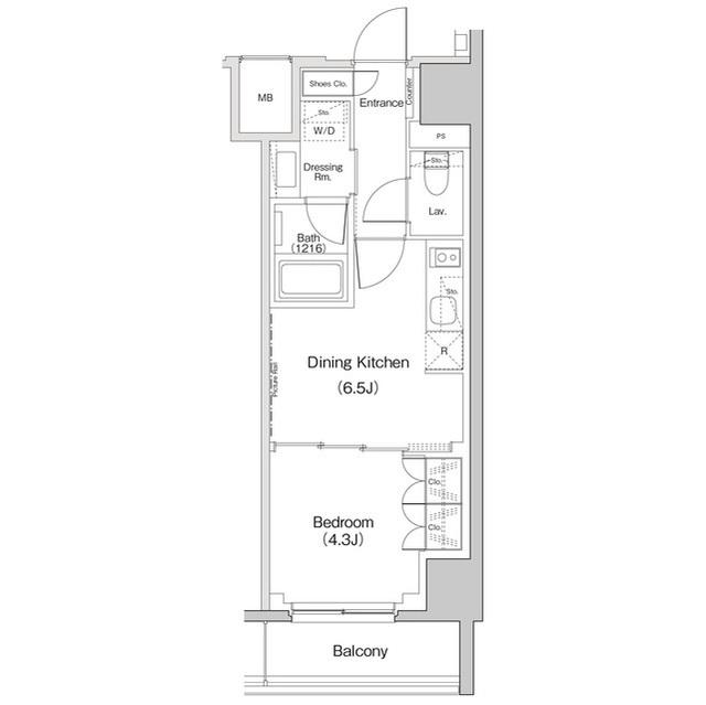 ザ・パークハビオ東長崎(1DK/8階)の間取り写真