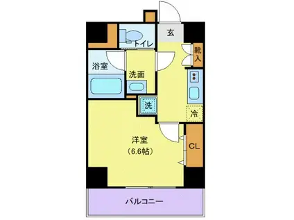 プレール・ドゥーク板橋本町Ⅲ(1K/3階)の間取り写真